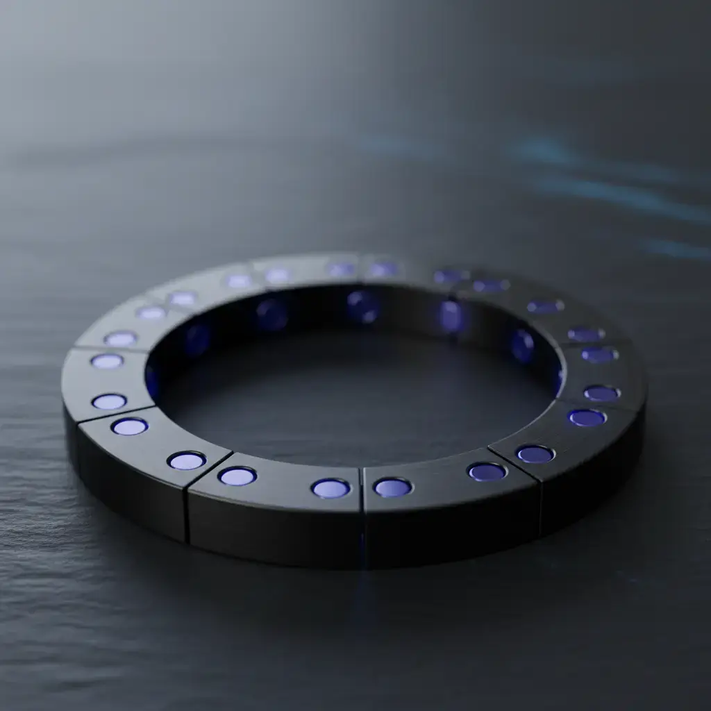 Macro shot of strong magnetic alignment ring