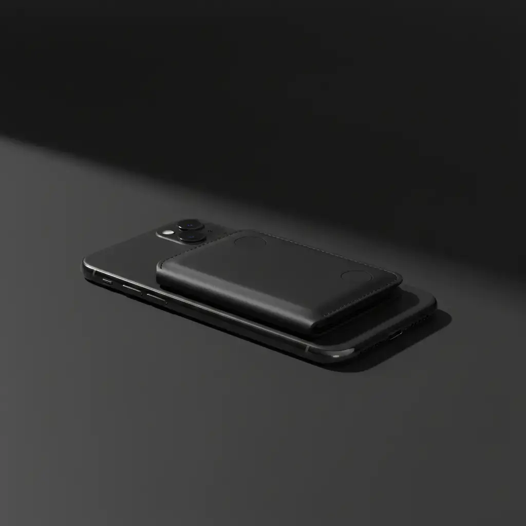 Minimalist black MagSafe wallet